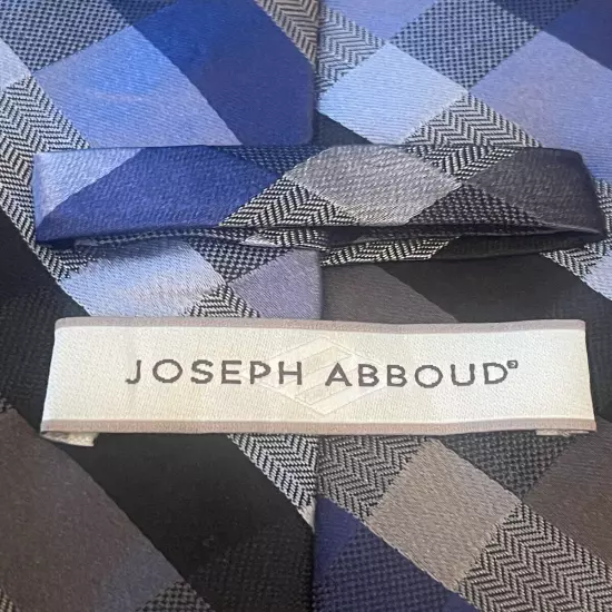 Joseph Abboud Blue Black Gray 100% Silk Men’s Neck Tie Made In China Extra Long