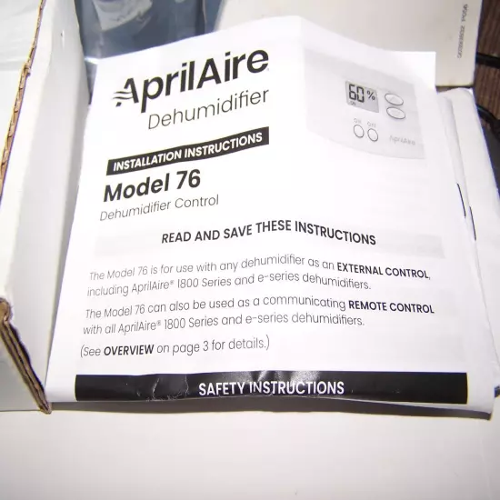 APRILAIRE 76 Dehumidifier Control Whole Home 120/240 V Non Programmable NEW!!