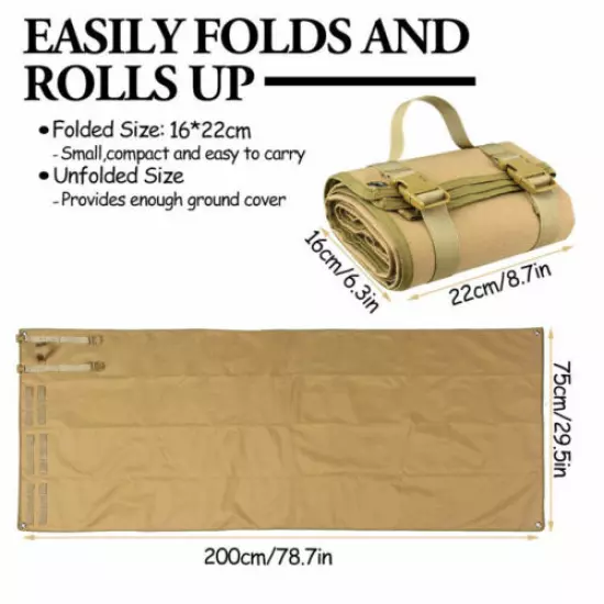 Tactical Shooting Range Mat Training Molle Roll Up Hunting Pad Picnic Mat