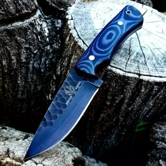 HUNITNG/CAMPING/SKINNING HANDMADE BY FORGED HUNTER WITH WOOD HANDLE 