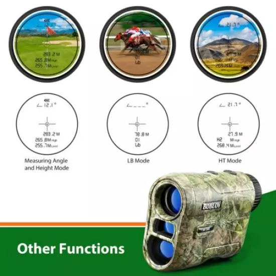 BOBLOV 6.5X 1000m Waterproof Golf Range Finder 7 Modes Flag-Lock for Outdoors