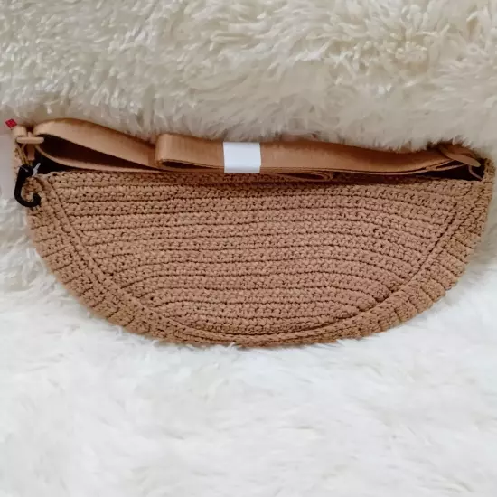 Uniqlo, Round Mini Crochet bag NATURAL / BEIGE Brand New From Japan