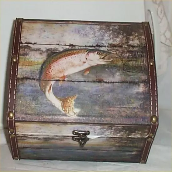 Trinket Chest Fishing Gift Basket Lures Fire Starter Floats Pocket Knife Hook #2