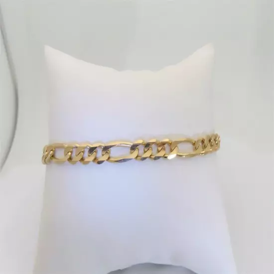 Figaro Bracelet Solid Gold Jewelry Anniversary Gifts 10k 5.8mm Size 8.25 B118