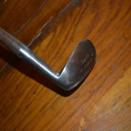 Antique Vintage Hickory Golf Smooth Face Concave HARRY C LEE ACORN MARK RARE