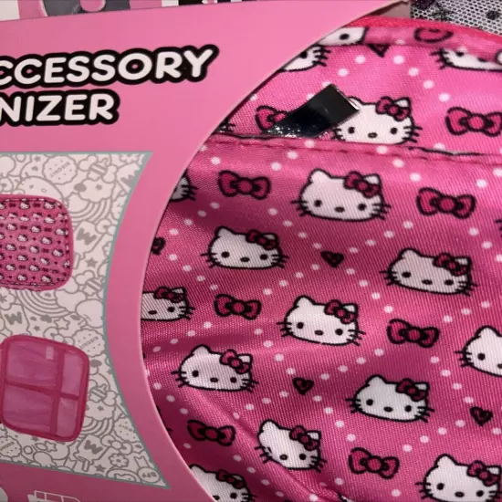 New Pink Hello Kitty Faces Travel Accessory Zippered Organizer 8”x5.5”