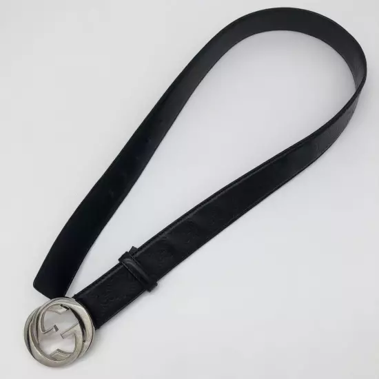 Gucci Belt GG Shima Big Interlocking Black Black