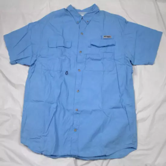 Columbia PFG Mens Short Sleeve Button Front Vented Shirt Size Large