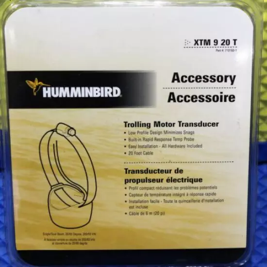 Humminbird Trolling Motor Dual Beam Transducer XTM 9 20 T Part 710160-1