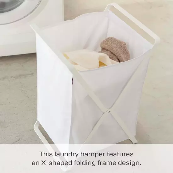 Yamazaki Home Laundry Basket - Foldable Storage Hamper Organizer Steel One Size