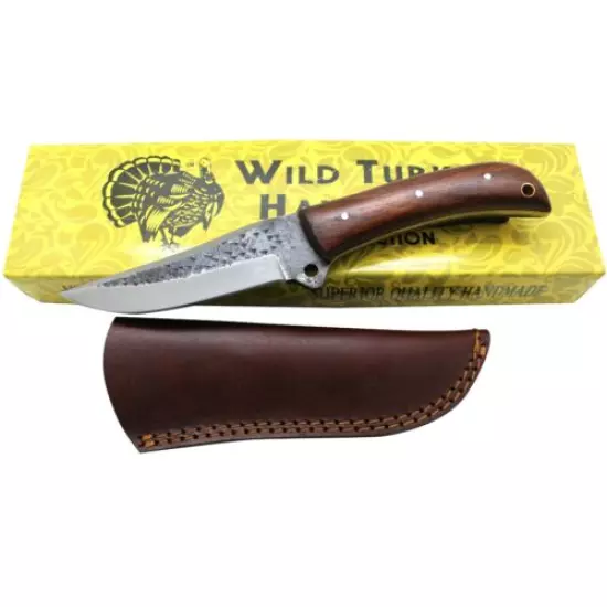 Wild Turkey Handmade Collection 9.5" Fixed Blade Durable Hunting Knife 