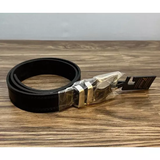 Firenze Mens Size 36 Black Genuine Leather Belt NEW with Tags