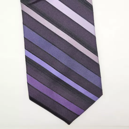 axcess Liz Clairborne Colorful Striped PURPLES Pattern Silk Business Necktie