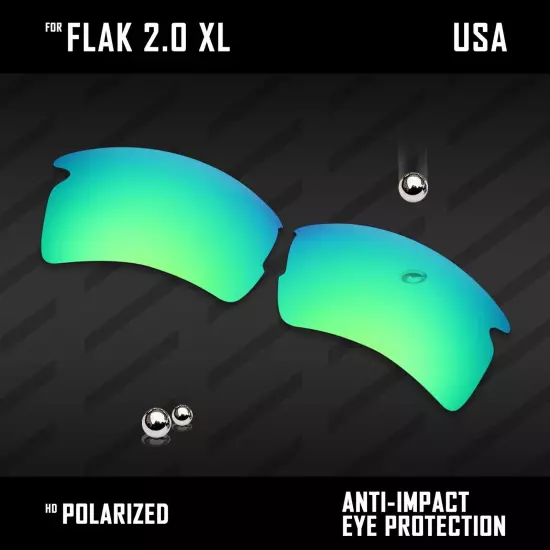 Anti Scratch Polarized Replacement Lenses for-Oakley Flak 2.0 XL OO9188 Options