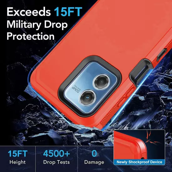 For Motorola Moto G Play 2023 2024 Case Phone Cover Shockproof + Tempered Glass