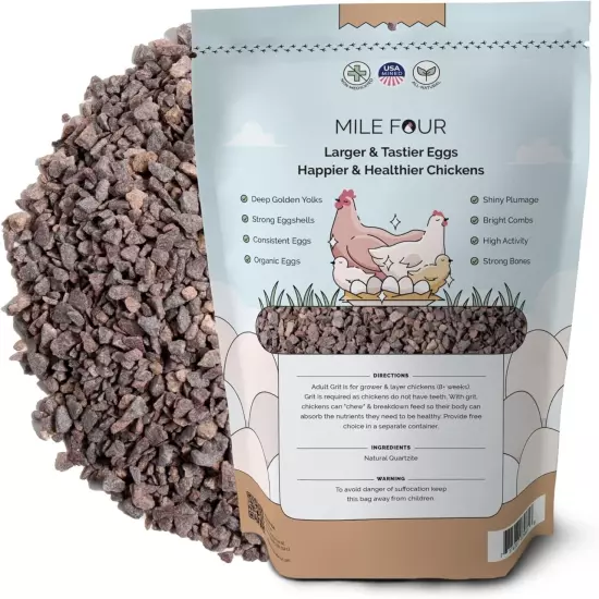 Chicken Grit | Layer & Grower Chickens Age 8-20+ Weeks | 4 lbs. | 100% Natural M