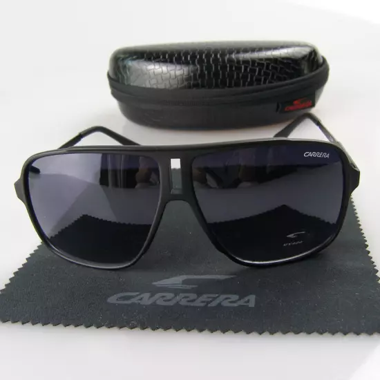 Men's Women Retro Sunglasses Unisex Square Matte Black Frame Carrera Glasses C34