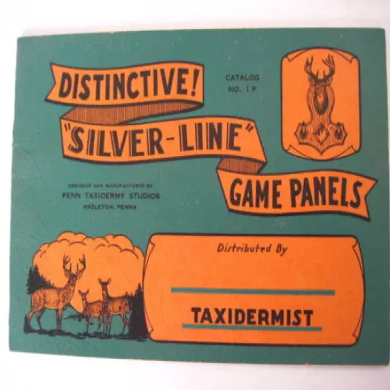 Interesting 1941 "Taxidermist" Catalog w Lots of Pictures of Deer, Bear & Fish *