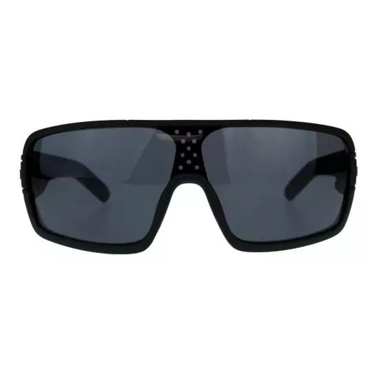 KUSH Goggle Sunglasses Mens Matted Black Shield Frame UV 400