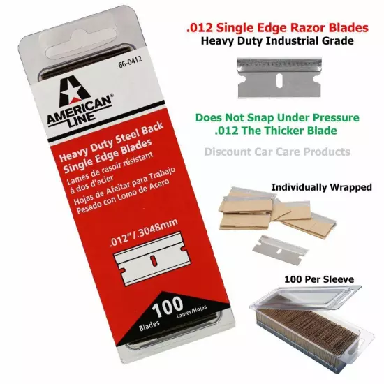 Single Edge Razor Blades 100 Pack Heavy Duty Industrial Grade .012 Thickness