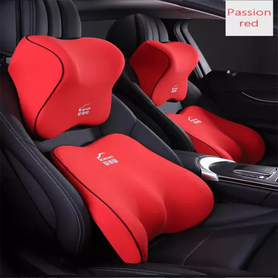 Car Seat Headrest Pillow Neck Lumbar Support Pillow Back Support Waist Pillow 