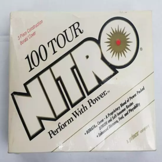 RARE NEW Vintage 100 Tour NITRO Golf Balls Borata Cover 1 Dozen