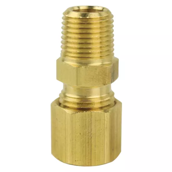 1/4" x 1/8" Compression x Male NPT Adapter Pipe Fitting Tube Connector Ferrule