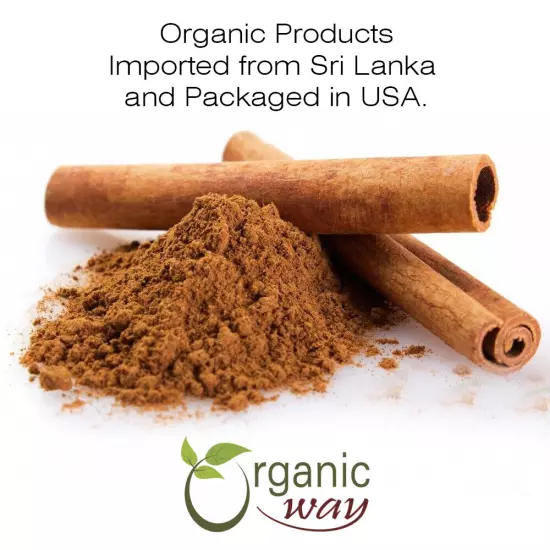 Organic Way Cinnamon True Ceylon Cut & Sifted - USDA & Kosher Certified