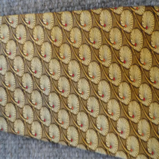 Robert Talbott Best of Class Tie Men's Silk Gold w/Unique Design 58 x 4