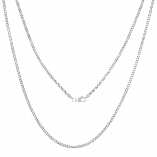 10K White Gold 2mm Franco Box Wheat Foxtail Chain Necklace Mens Womens 16"- 26"