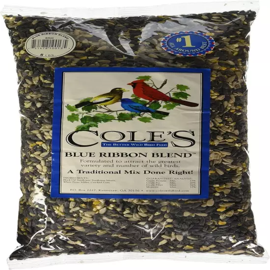 Cole'S BR05 Blue Ribbon Blend Bird Seed, 5-Pound