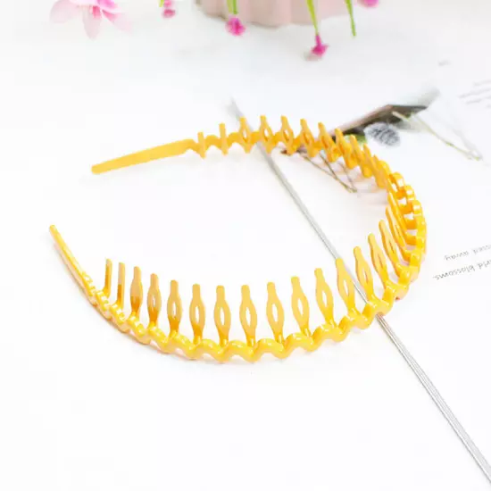 Women Non-Slip Resin Hair Comb Hairband Headband Hair Hoop With Teeth Headwear❉