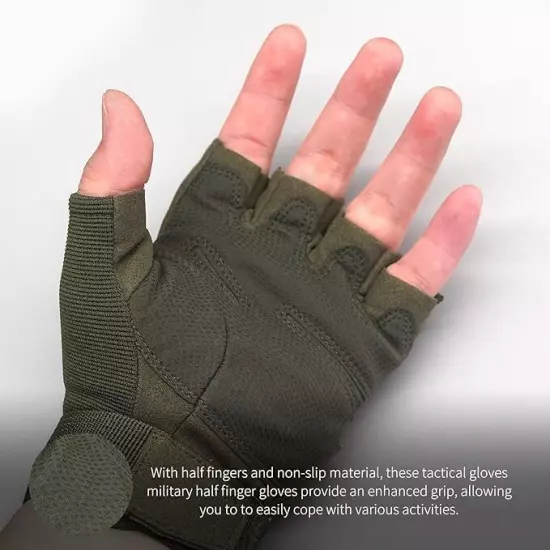 Military Tactical Half Finger Gloves Combat Army Gloves Work Shooting Duty Gear