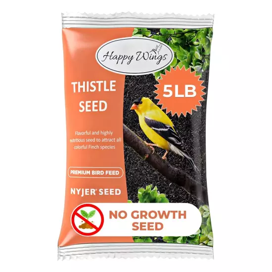 Nyjer/Thistle Seeds Wild Bird Food - 5 Pounds I No Grow Seed I Bird Seed for ...