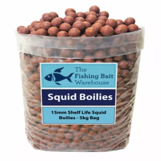 SQUID Carp Fishing Boilies 15mm 1kg-20kg - Shelf Life Boilies - Coarse Fishing