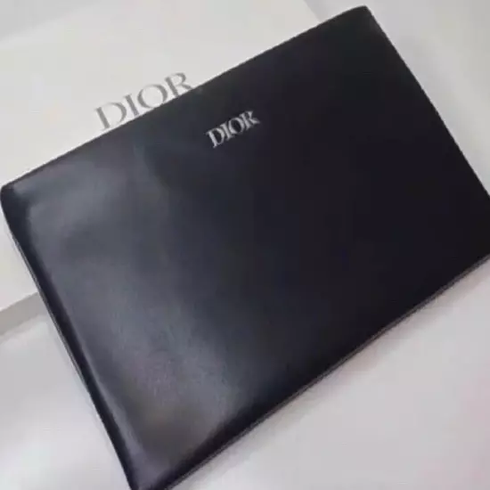 SHIP TODAY Christian Dior Novelty Clutch Pouch leather black JAPAN purse bag NEW