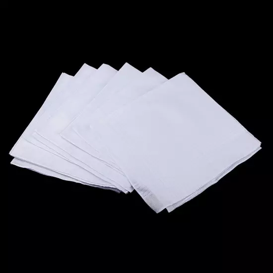 13~39PCS Cotton Men Handkerchiefs Solid Square Pocket Classic Hankies Bulk White