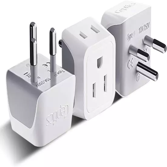 Ceptics Thailand Travel Adapter with Dual USA Input Type O Ultra Compact - 3 Pac