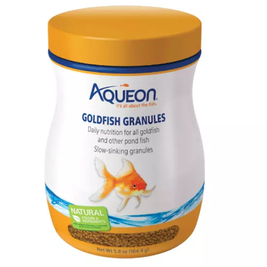 Aqueon Goldfish Fish Food Slow Sinking Granules, 5.8 Ounce