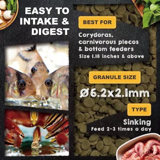 Ultra Fresh Bottom Feeder Fish Food, Sword Prawns, Natural Protein, Balanced Die