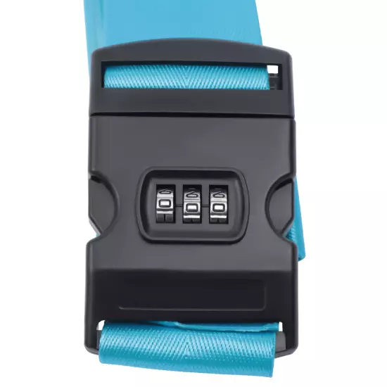 Travel Suitcase Belt Luggage Cross Straps with Combination Lock Non-Slip Blue 