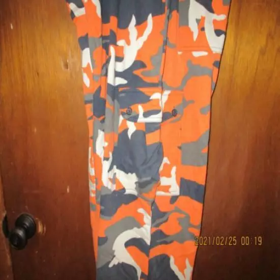 Boulder Creek Men's Orange Camo Pants 2XL Tall 2X 40 x 34 Thermo Lined Fleece