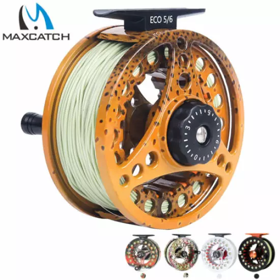 Maxcatch 3/4wt 5/6wt 7/8wt Pre-Loaded Fly Fishing Reel with Line Combo 