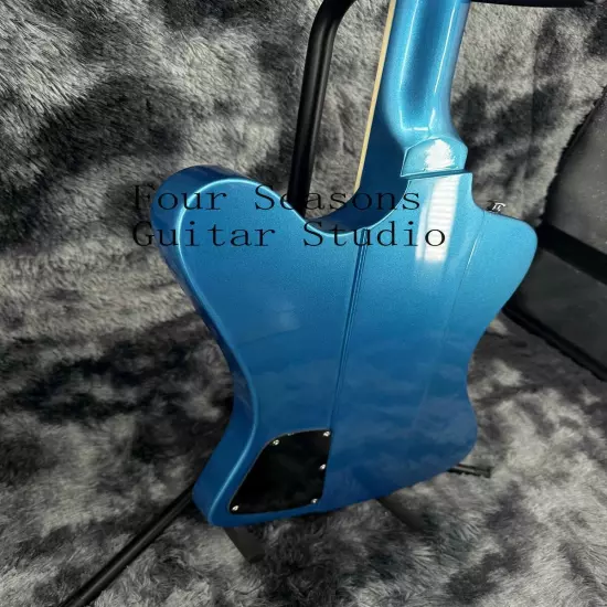 Custom Blue Firebird Solid Electric Guitar Chrome Hardware Rosewood Fretboard