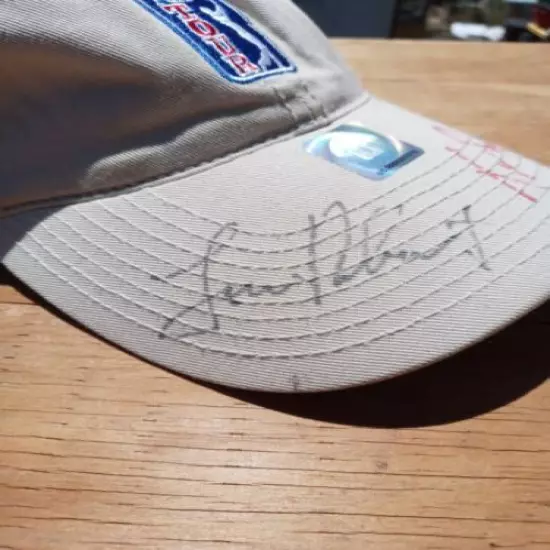 pga tour golf hat beige 2 autographs no coa adjustable Cap Nice