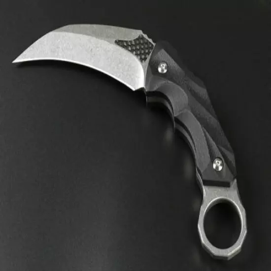 8'' New CNC D2 Steel Blade G10 Handle Survival Hunting Karambit Claw Knife C52