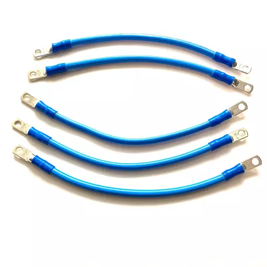 5 pcs - 4 Awg HD Golf Cart Battery Cable 5 pc blue HD Club Car 1983-Up Set