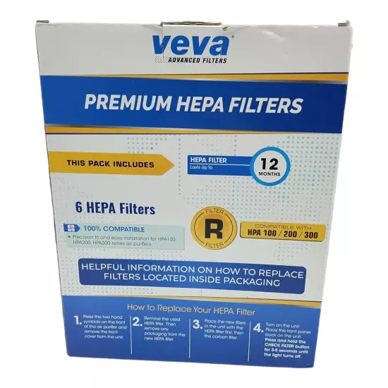 6x Premium HEPA Filters For Honeywell HPA100 HPA200 HPA300 New