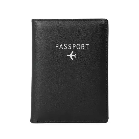 2Pcs Slim Leather Travel Passport Wallet RFID Blocking ID Card Case Cover