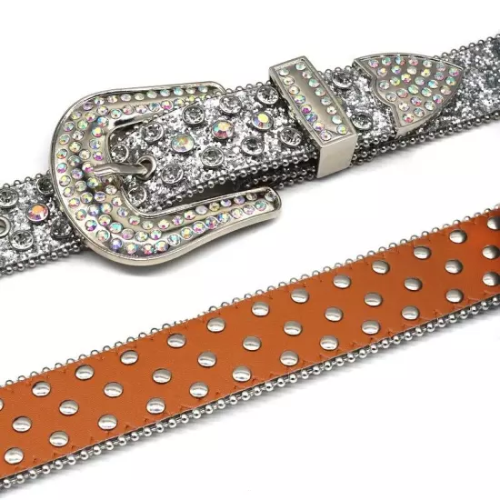 Y2k Cowboy Crystal Fashion Diamond Studded Belt Rhinestones Belt For Jean Belts